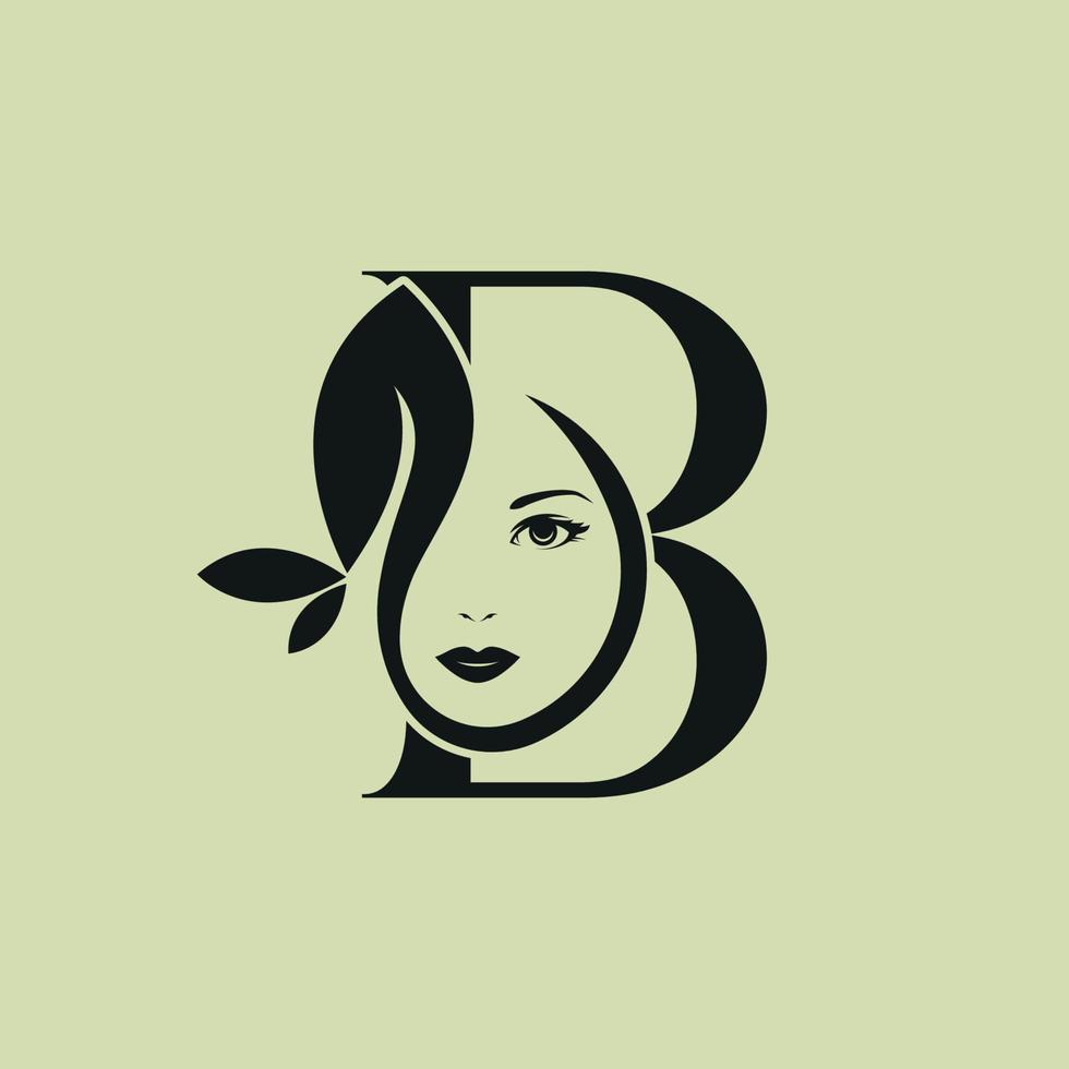 ilustración vectorial de la letra b del logotipo de belleza del monograma vector