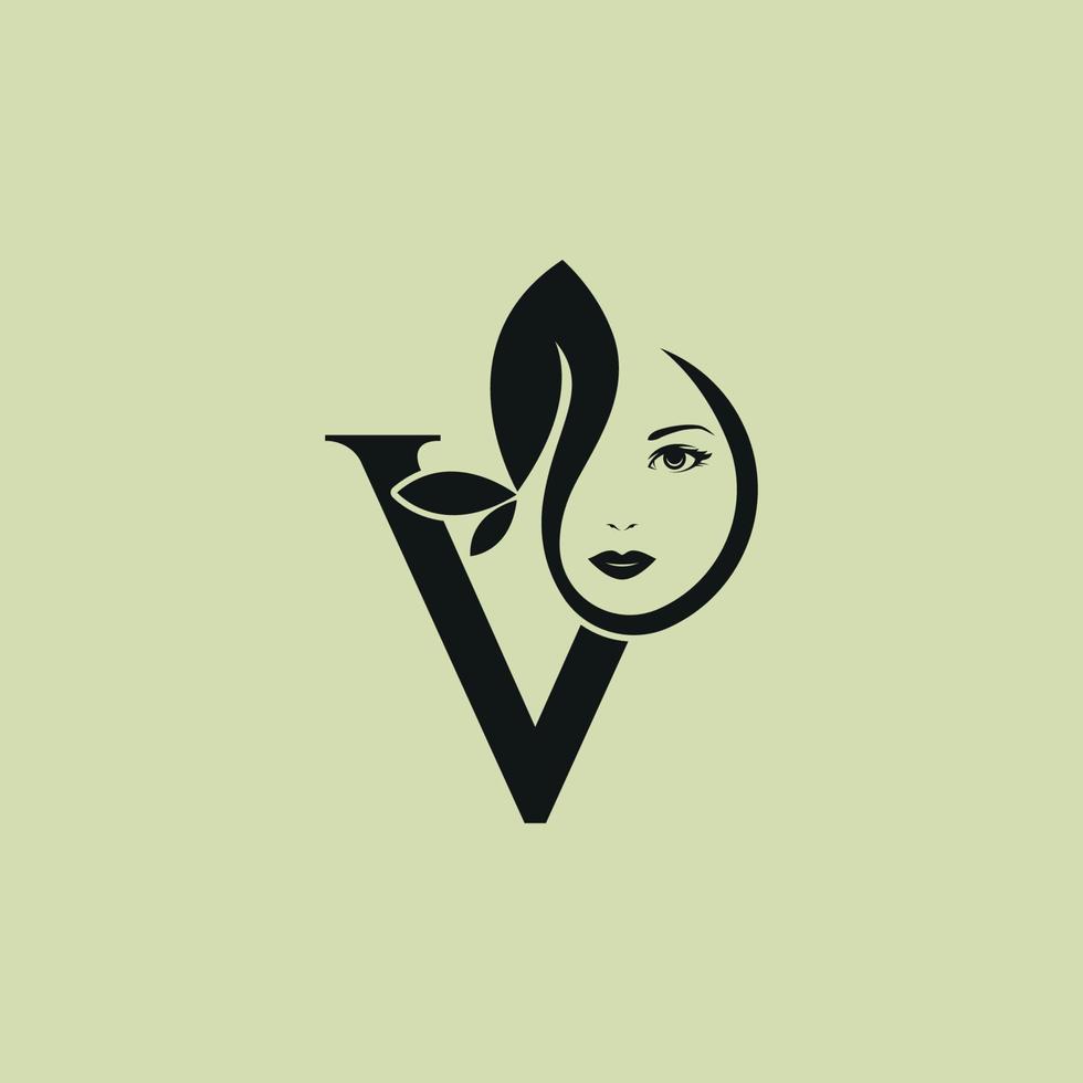 ilustración vectorial de la letra v del logotipo de belleza del monograma vector