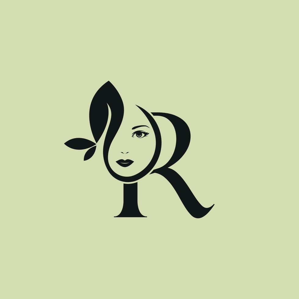 Vector Illustration of Monogram Beauty logo letter R