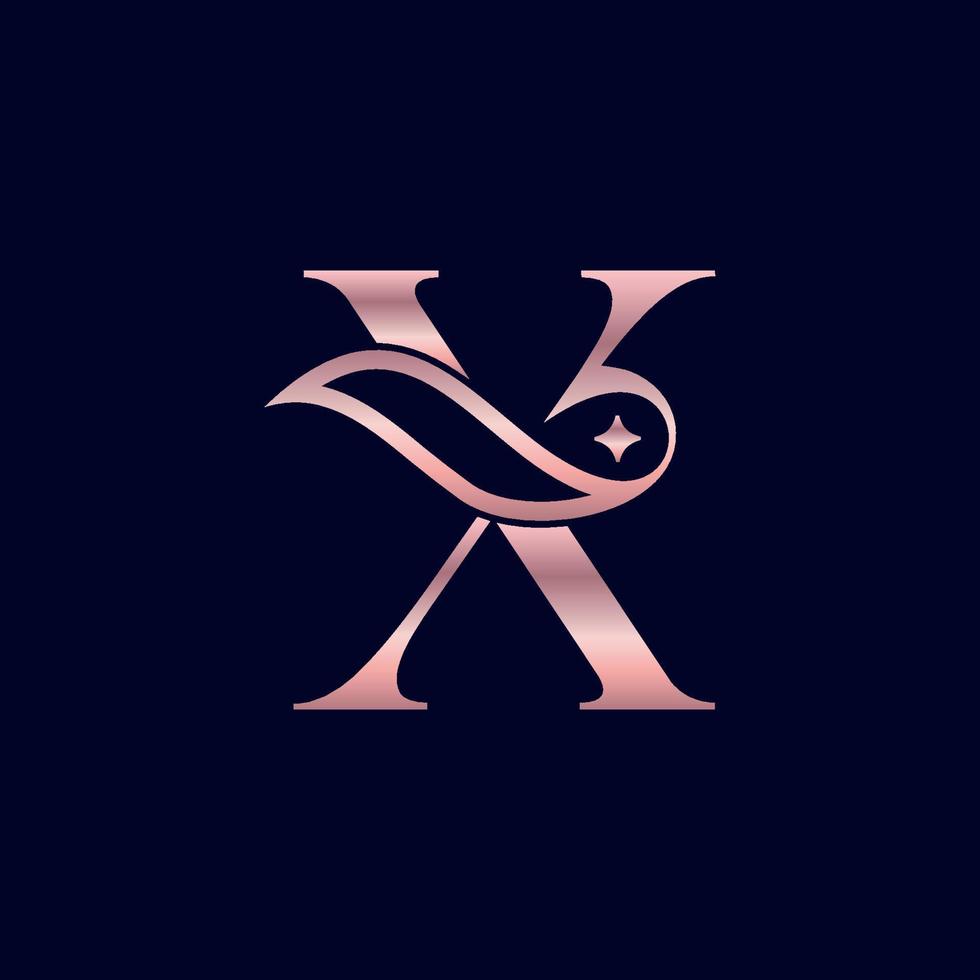 cosmetic beauty logo brand letter X vector