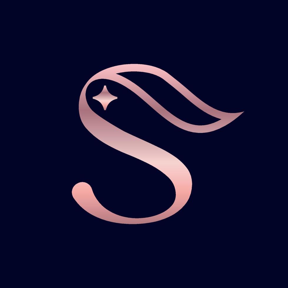 logotipo de belleza cosmética marca letra s vector