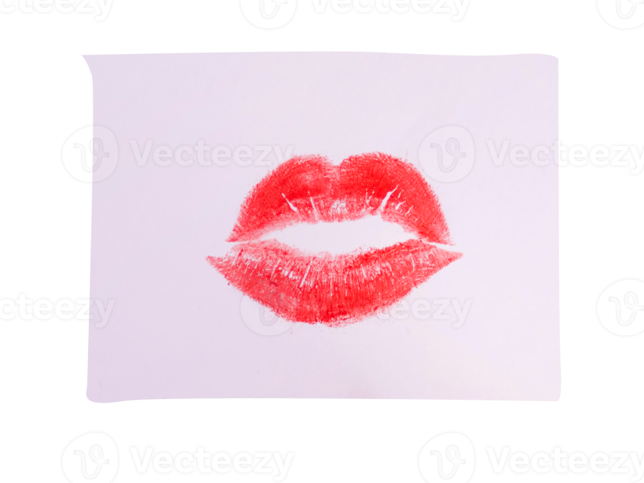 labios rojos sobre papel png