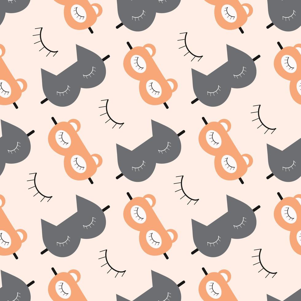 pattern of a fox and a cat sleeping mask vector