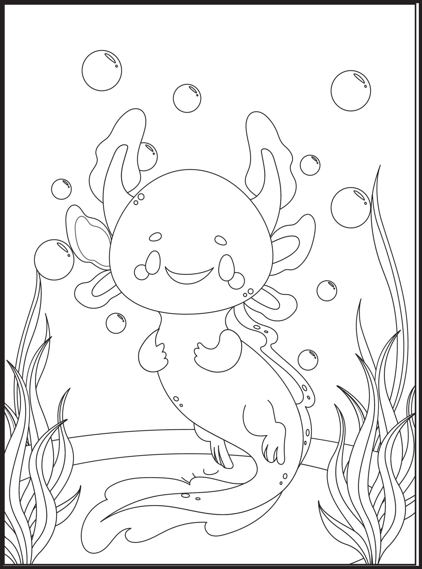 Axolotl Coloring Pages Free Printable - Axolotl Coloring Pages For Kids Vector 
