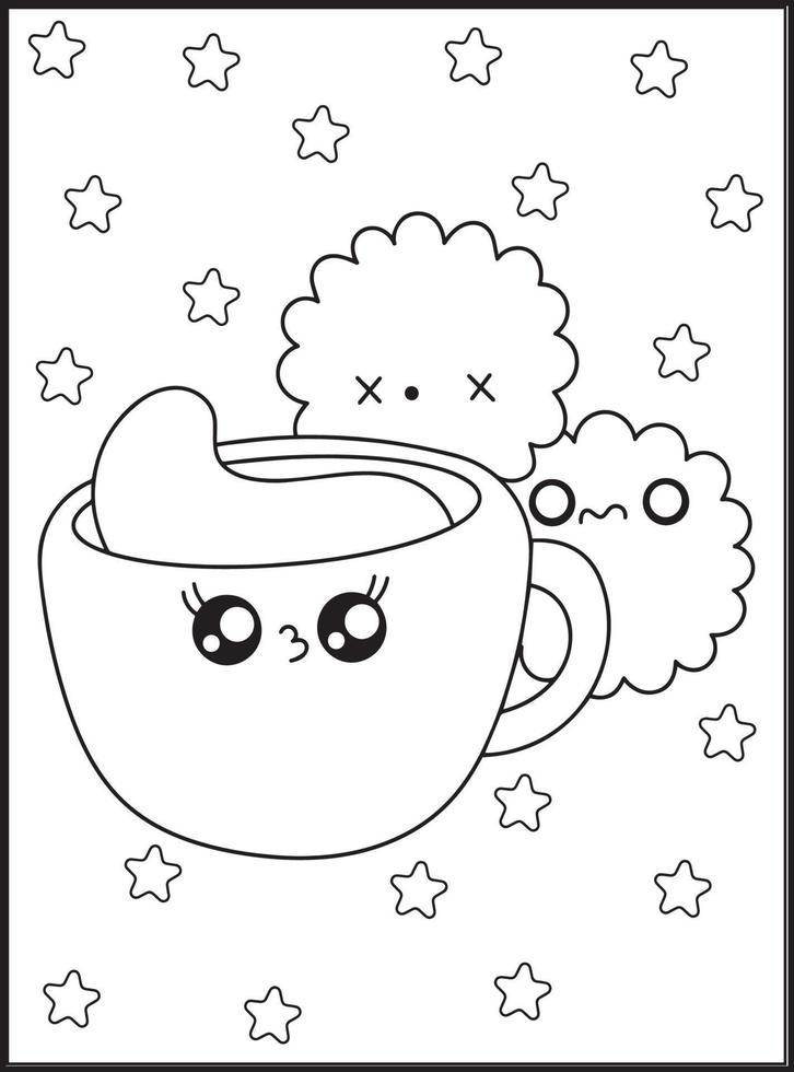 Kawaii Coloring pages for Kids vector
