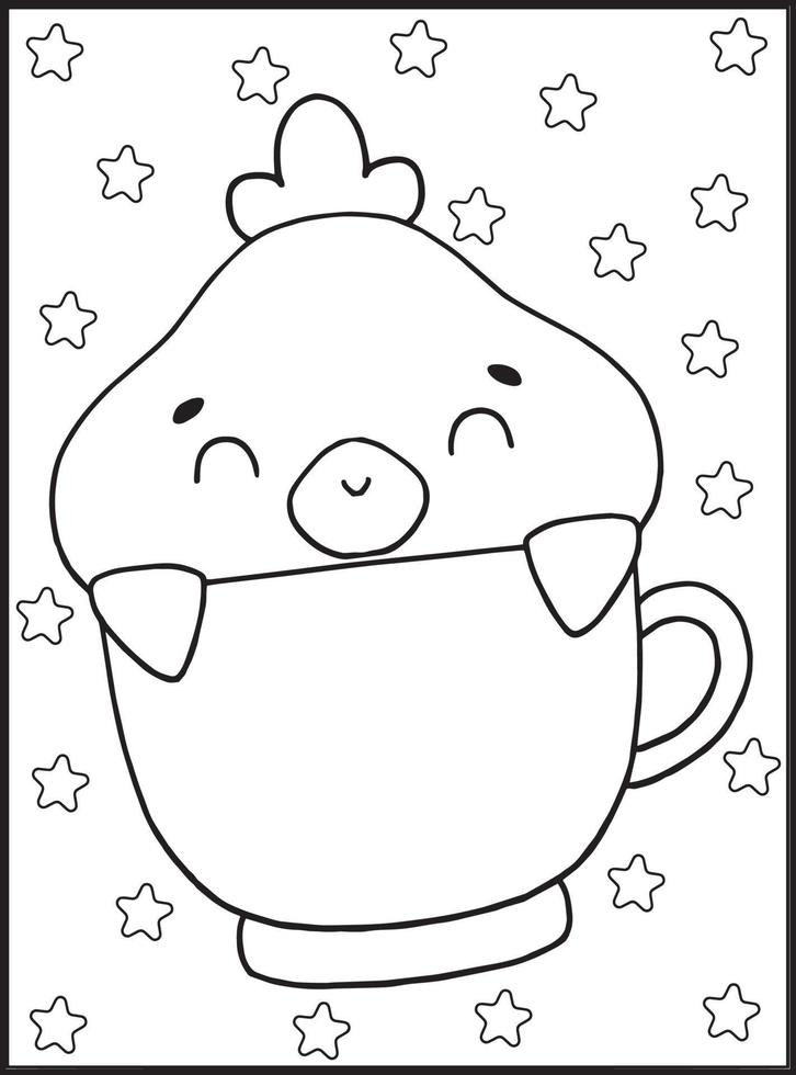 dibujos kawaii para colorear para niños vector