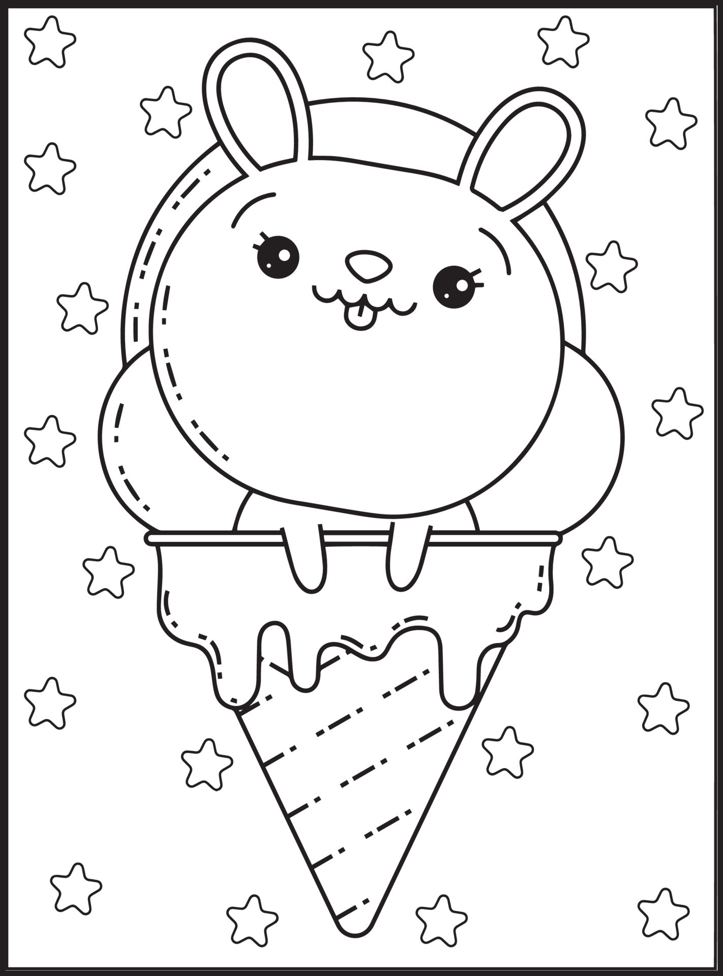 dibujos kawaii para colorear para niños 17264392 Vector en Vecteezy