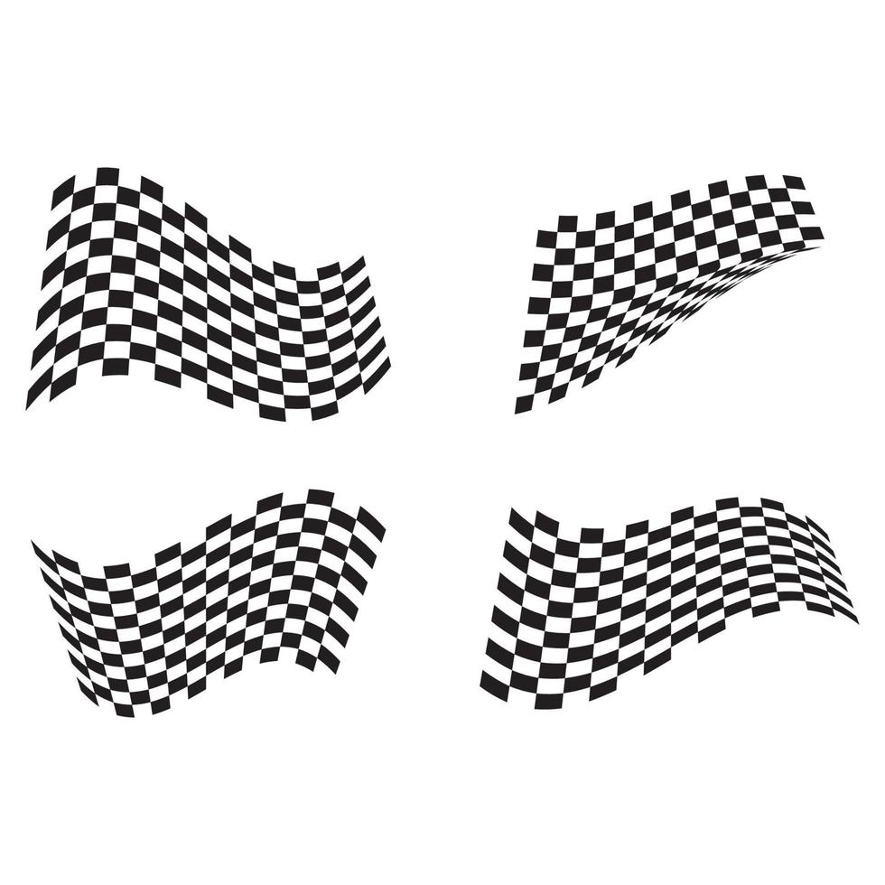 Race flag logo vector illustration template design