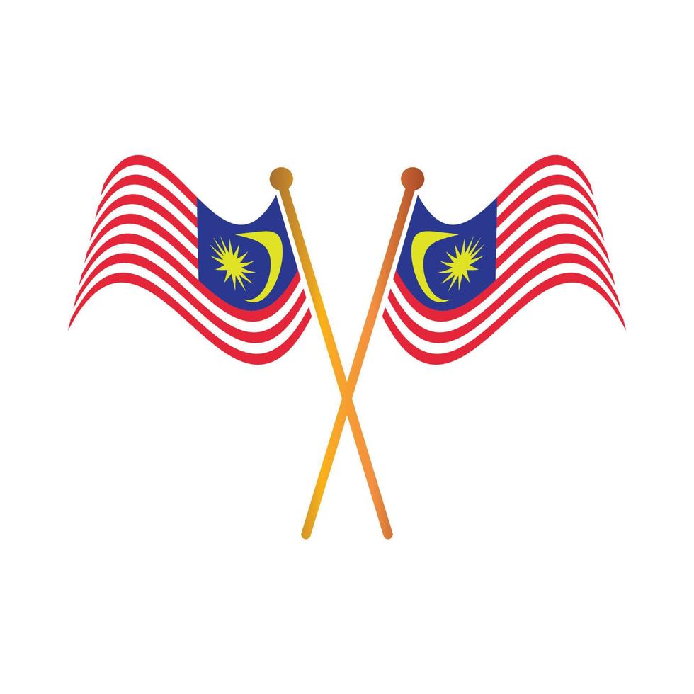 icono de la bandera de malasia, diseño de símbolo de ilustración vectorial. vector