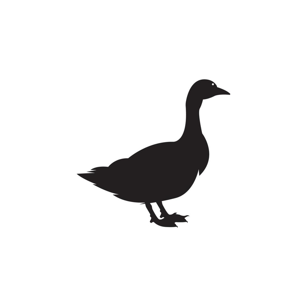 diseño de logotipo de ilustración de icono de vector de pato