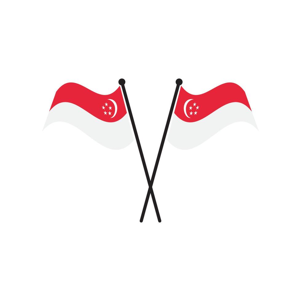Republic of singapore flag icon, vector illustration logo design.