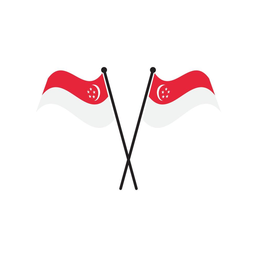 Republic of singapore flag icon, vector illustration logo design.