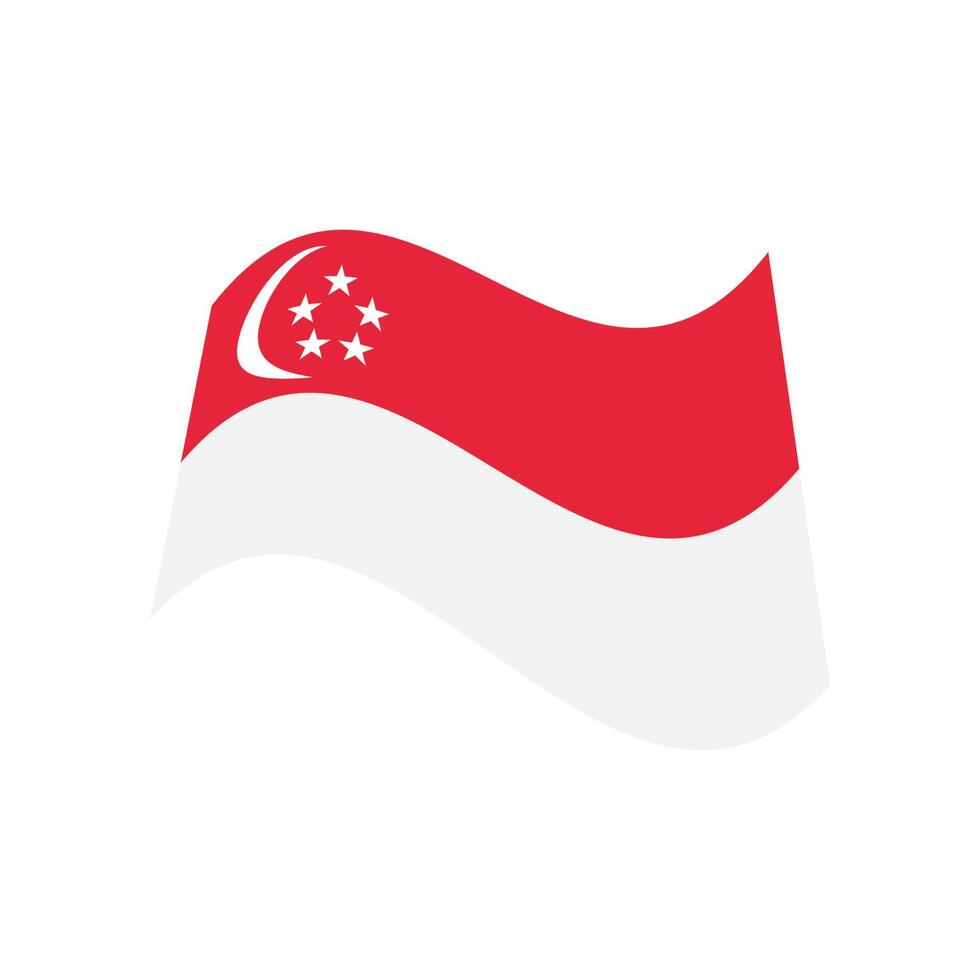 Republic of singapore flag icon, vector illustration logo design.