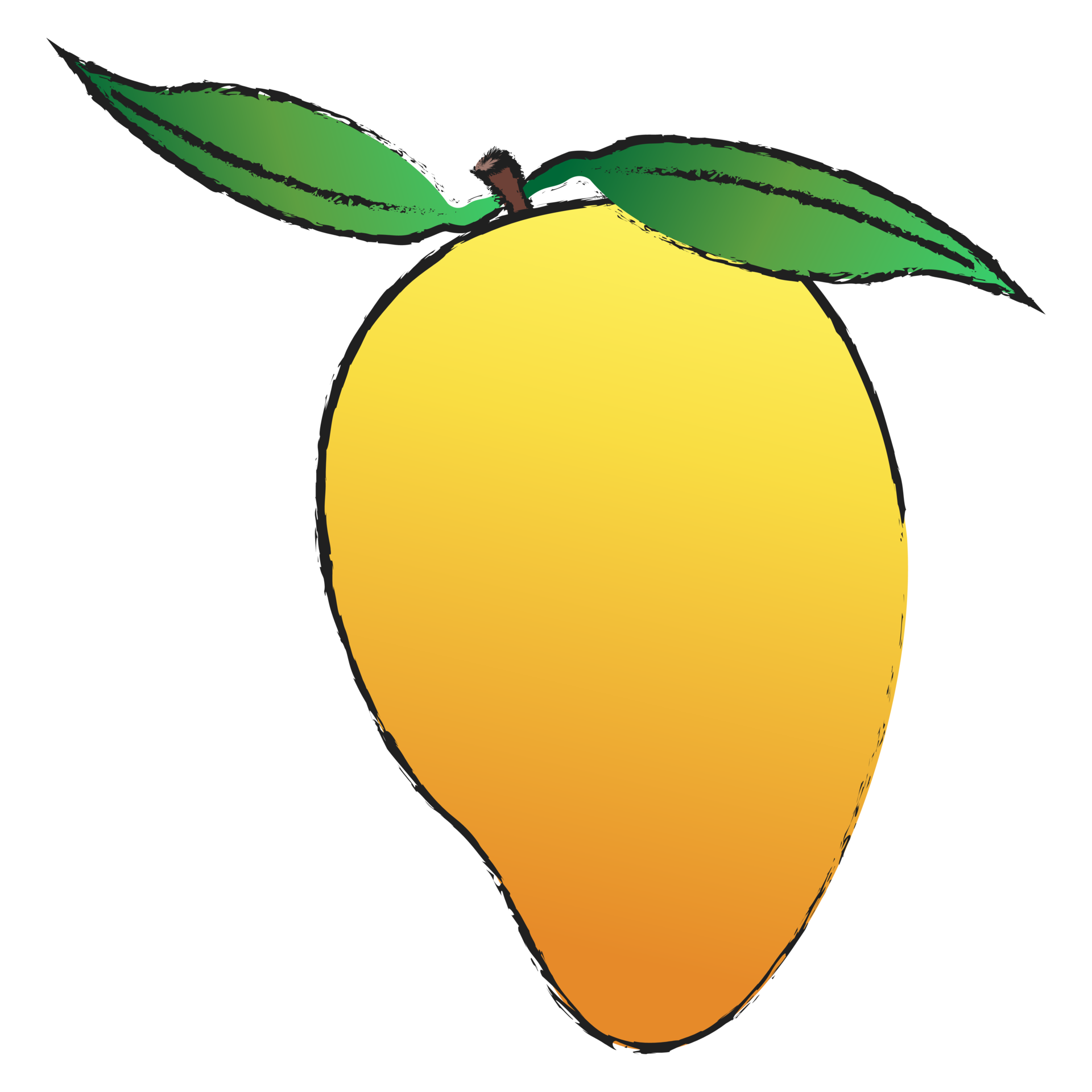 Mango isolated on transparent background , fruit line art isolated ...