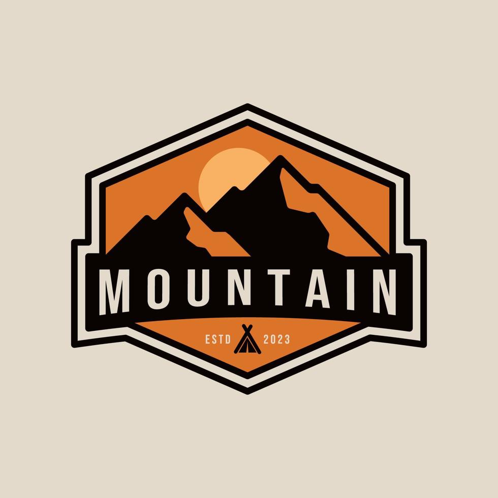 mountain logo design vector illustration, outdoor adventure .