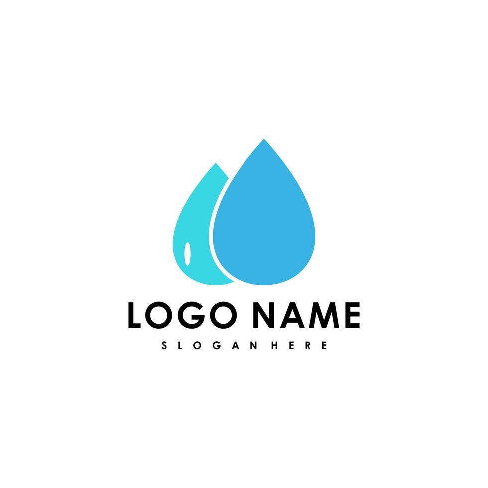 water drop illustration logo vector in blue color