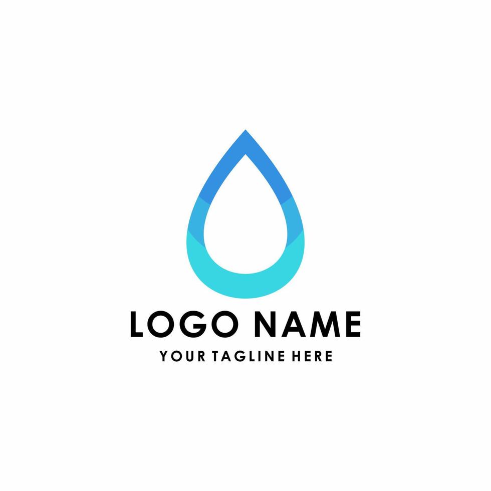 water drop illustration logo vector in blue color