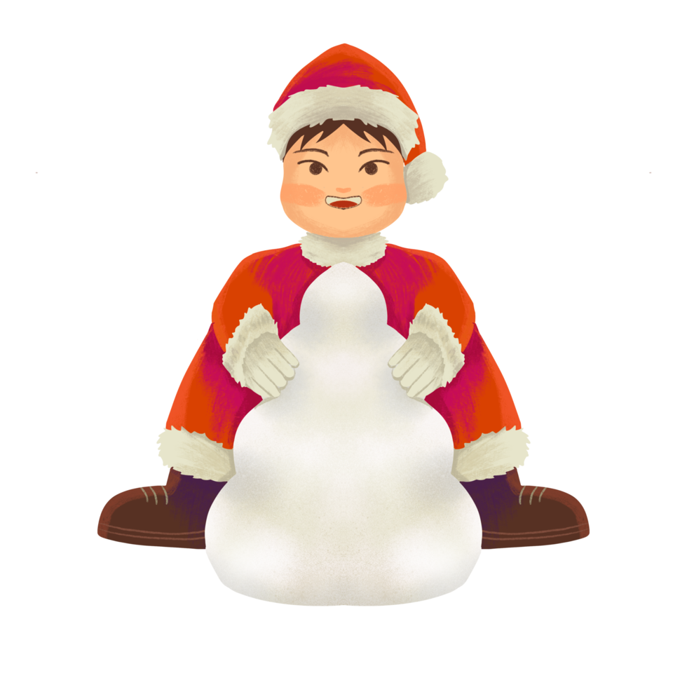 boy character wearing santa claus clothes png