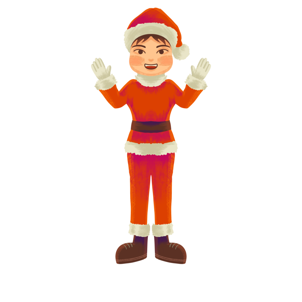 pojke karaktär bär santa claus kläder png