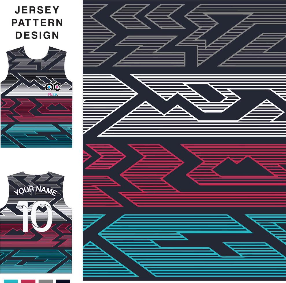 Abstract contemporary ethnicity concept vector jersey pattern template for printing or sublimation sports uniforms football volleyball basketball e-sports cycling and fishing Free Vector