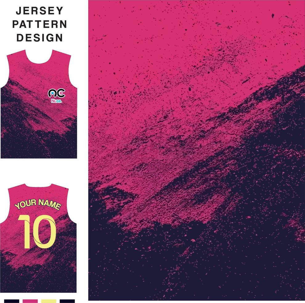 Abstract grunge black and pink concept vector jersey pattern template for printing or sublimation sports uniforms football volleyball basketball e-sports cycling and fishing Free Vector