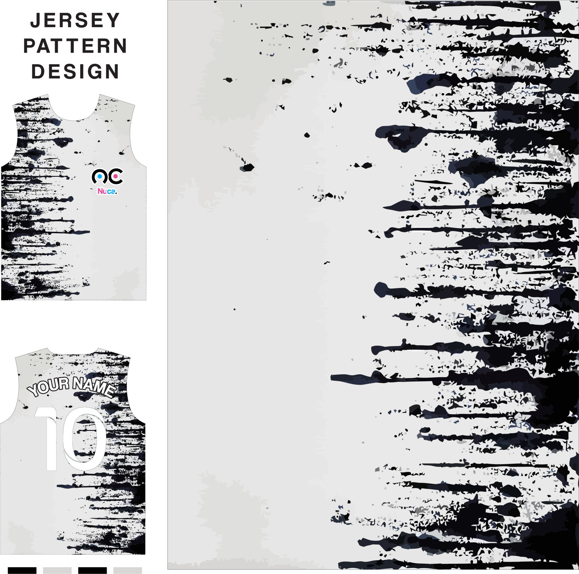 Premium Vector  Sports black white abstract jersey template for