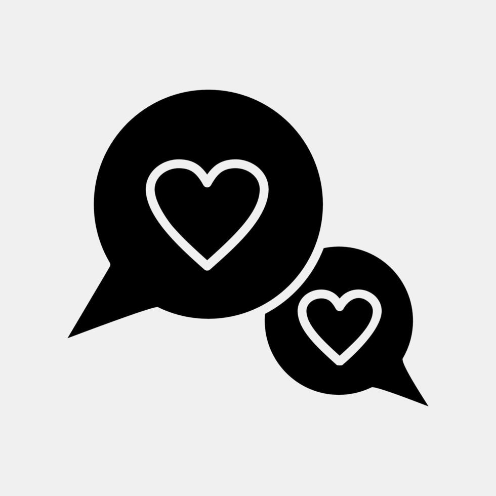 Icon love chat. Valentine day celebration elements. Icons in glyph style. Good for prints, posters, logo, party decoration, greeting card, etc. vector