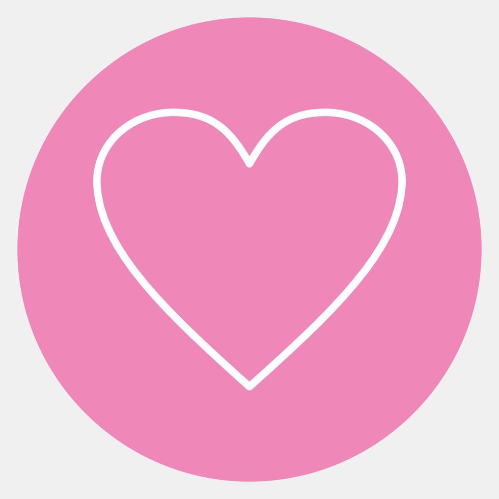 corazón de icono. elementos de celebración del día de san valentín. iconos en estilo rosa. bueno para impresiones, carteles, logotipos, decoración de fiestas, tarjetas de felicitación, etc. vector