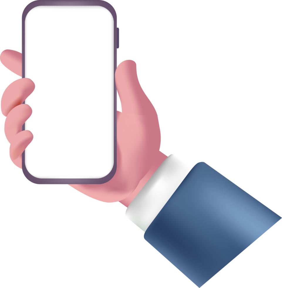 illustration man holding smartphone. illustration of a businessman holding a smartphone with a blank screen png