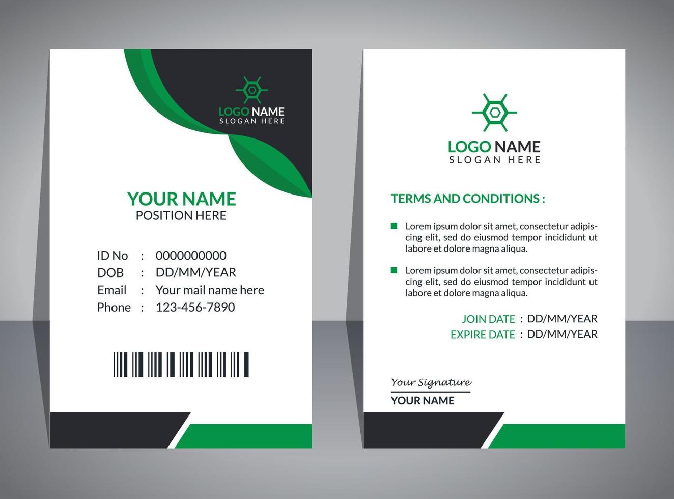 Modern ID Card Design Template vector