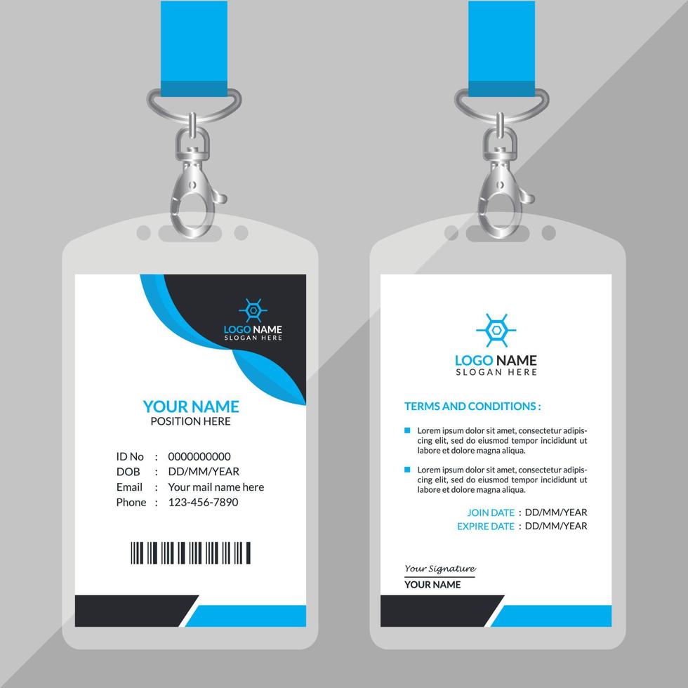 plantilla de diseño de tarjeta de identificación creativa vector