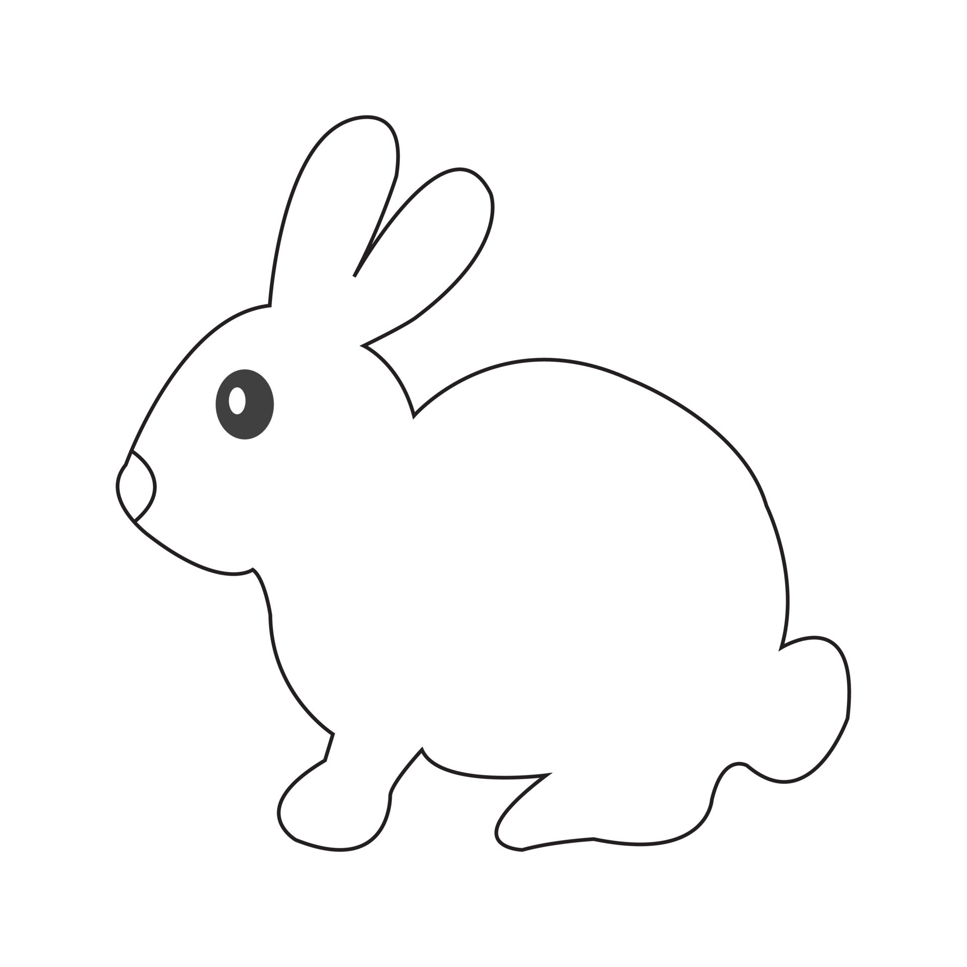 Cute vector bunny outline illustration art 17264843 Vector Art at Vecteezy