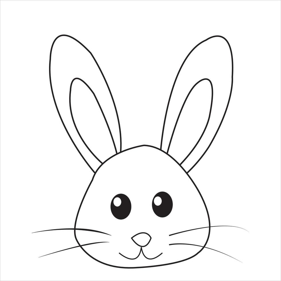 Cute vector bunny outline illustration art