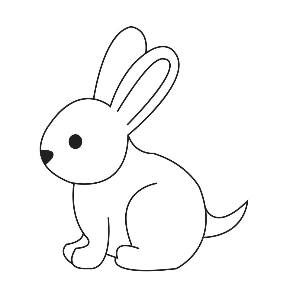 Cute vector bunny outline illustration art