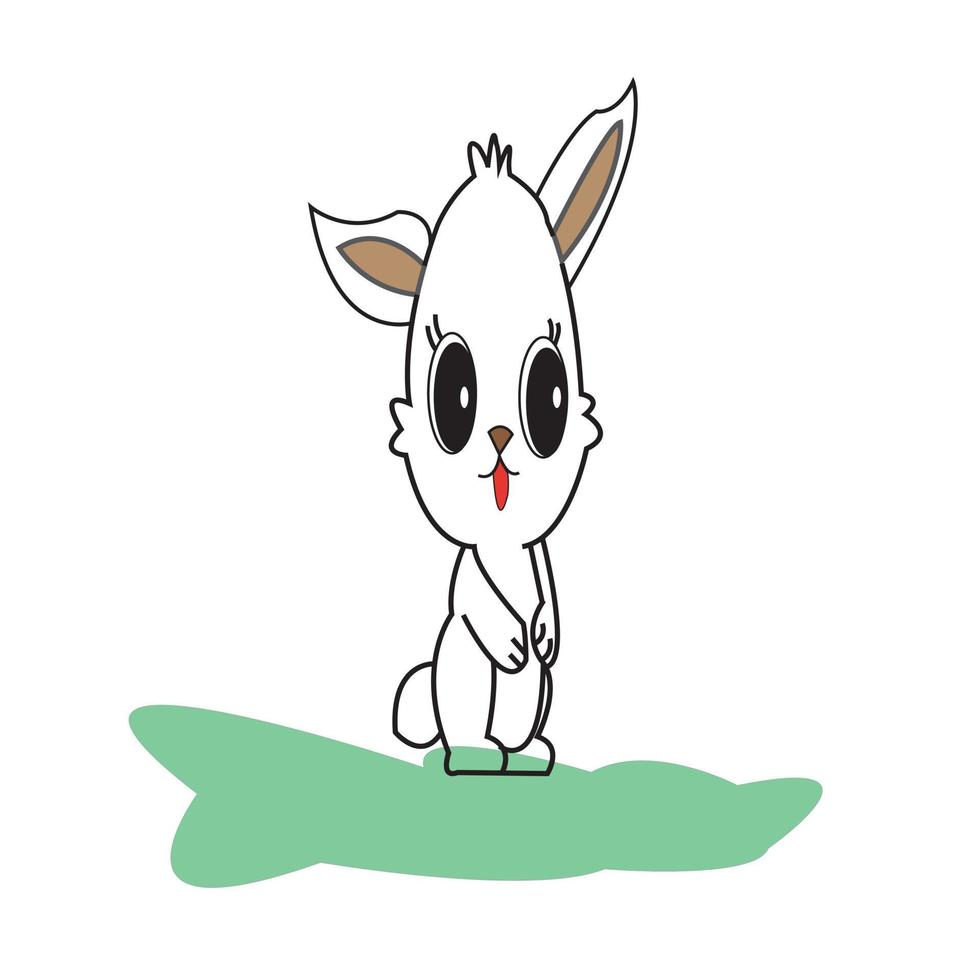 Cute vector bunny outline illustration art