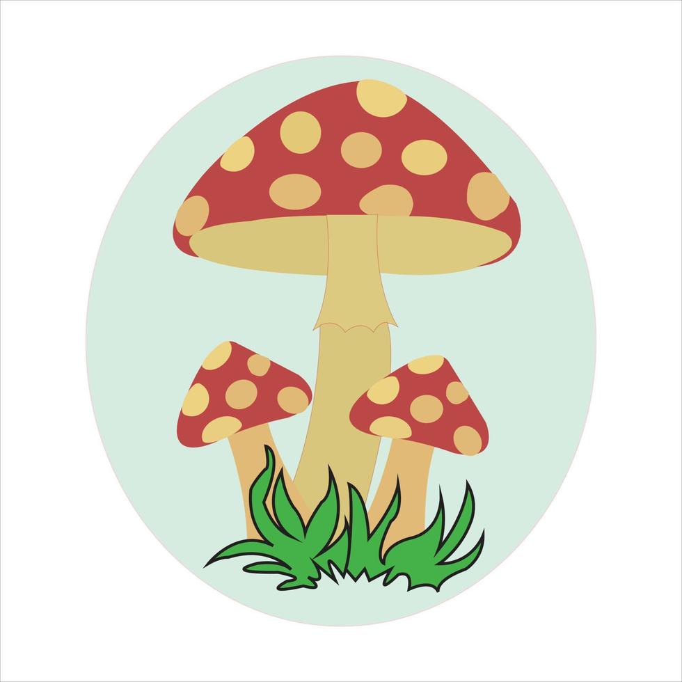 Vector the mushroom is holding the hood in the garden of illustration