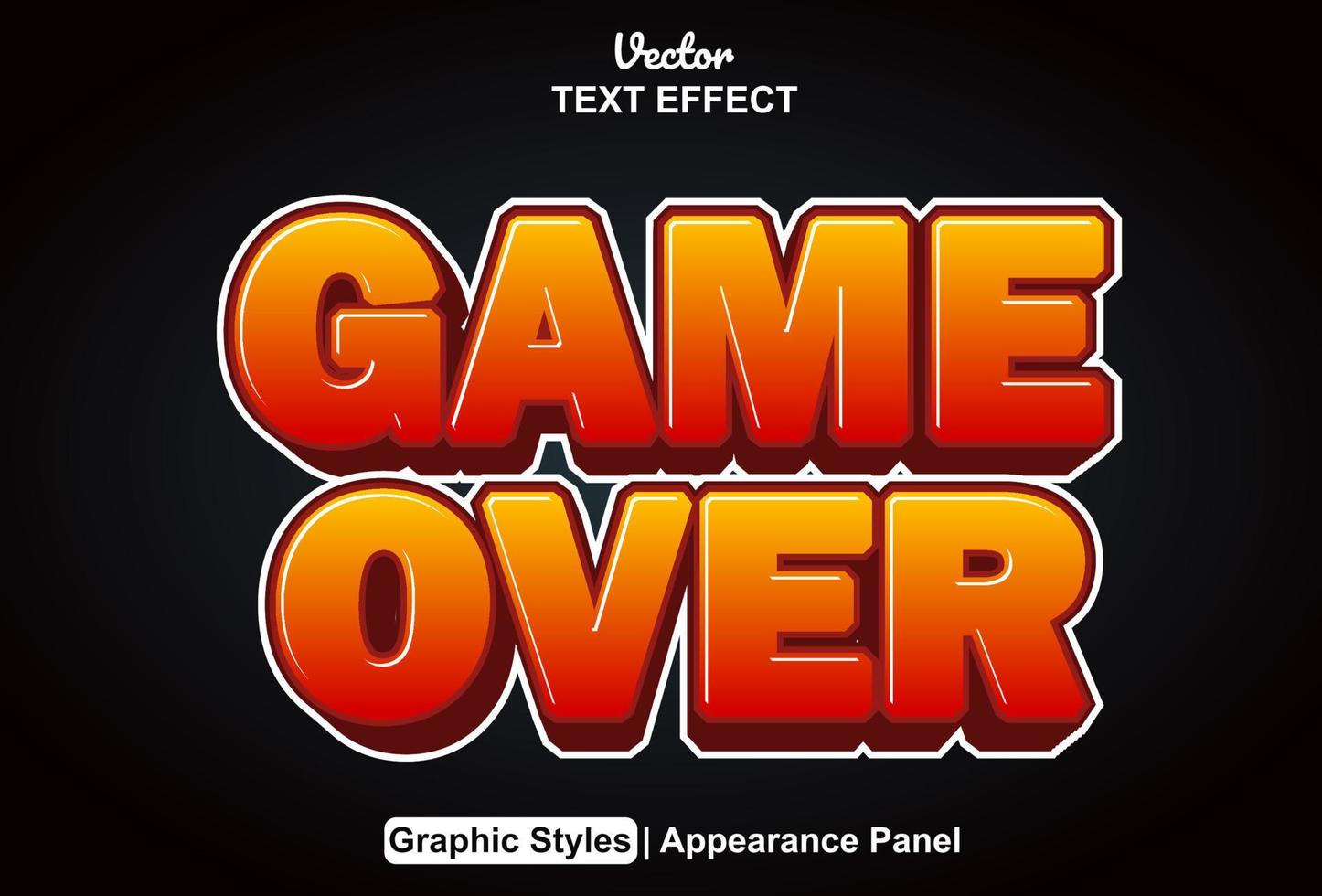 Game over text effect with graphic style and editable. vector