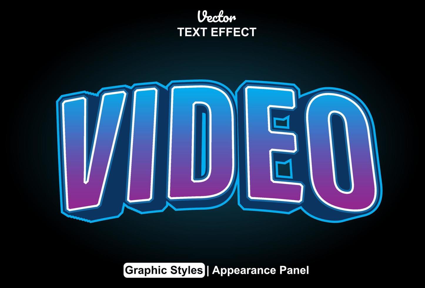 video text effect with graphic style and editable. vector