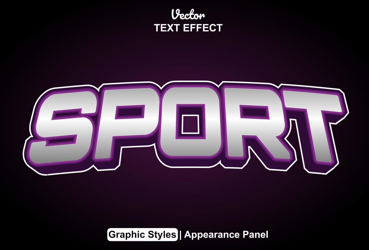 sport text effect with graphic style and editable. vector