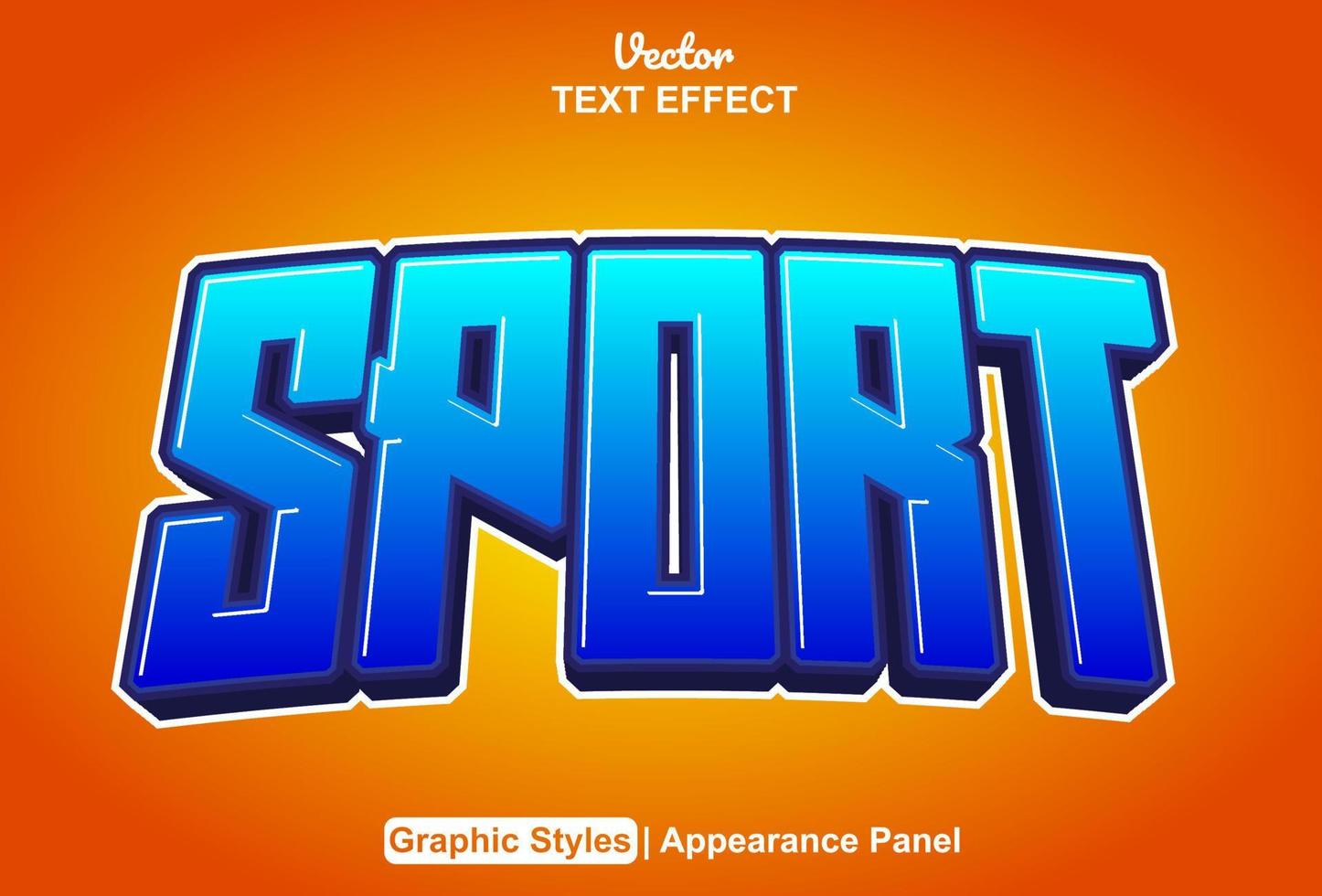 sport text effect with graphic style and editable. vector