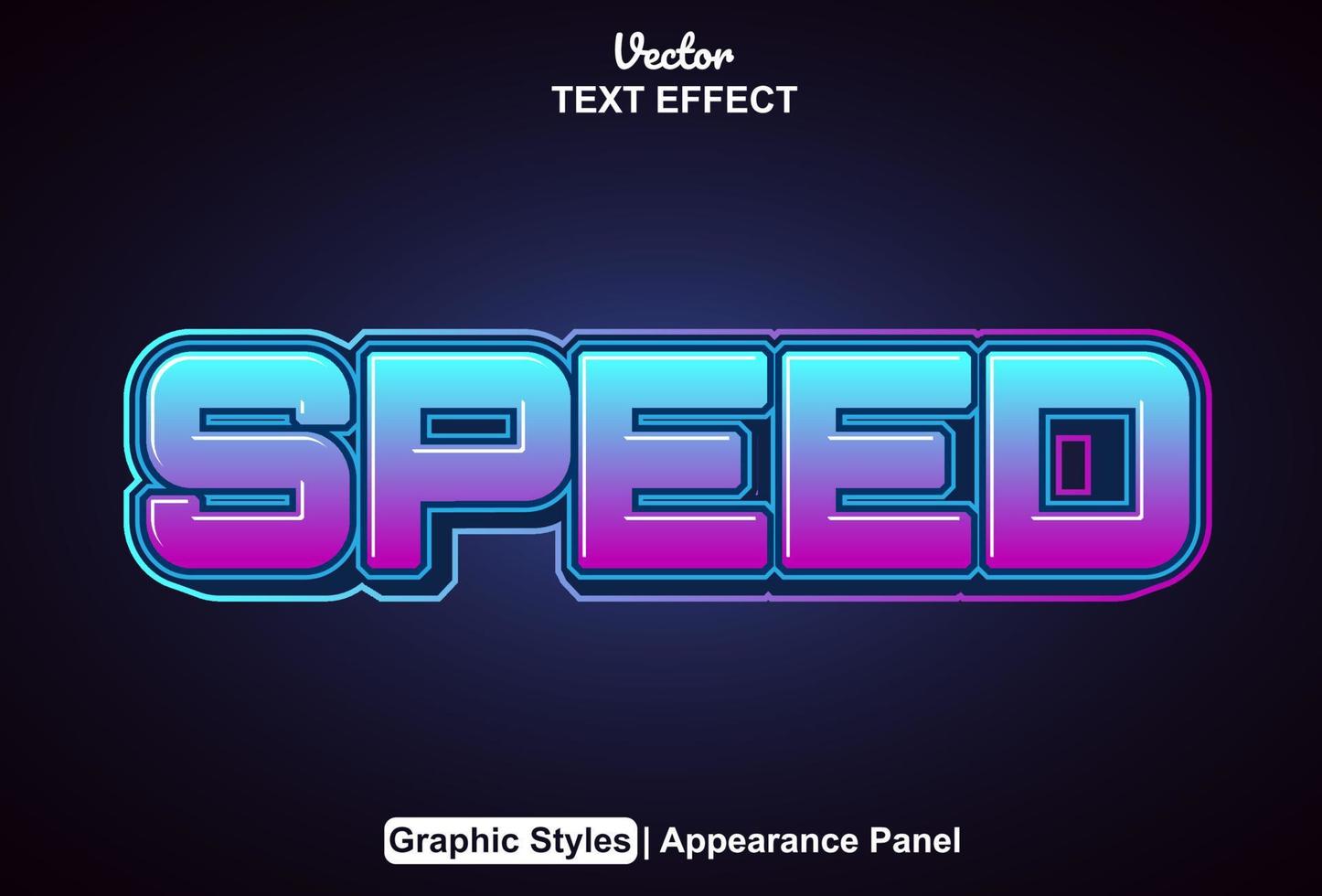 speed text effect with graphic style and editable. vector