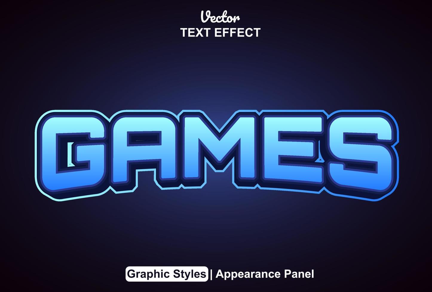 Games text effects with graphic style and editable. vector
