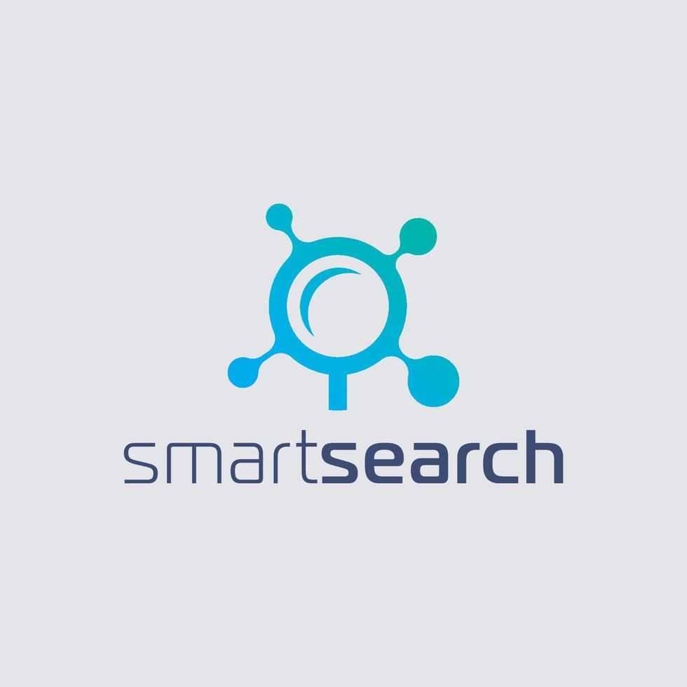 Smart Search Logo and Icon. Playful logo featuring a magnifying glass which is also a smart. Vector Illustration.