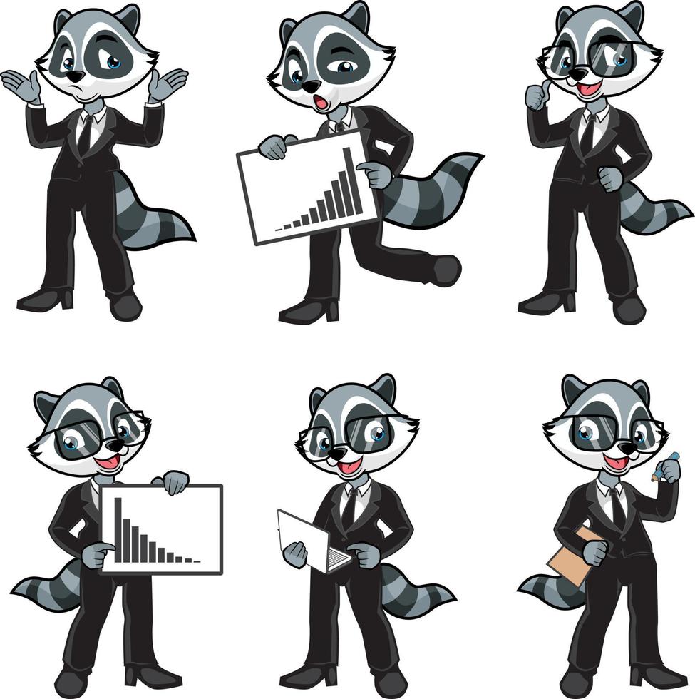 Executive racoon mascot template vector