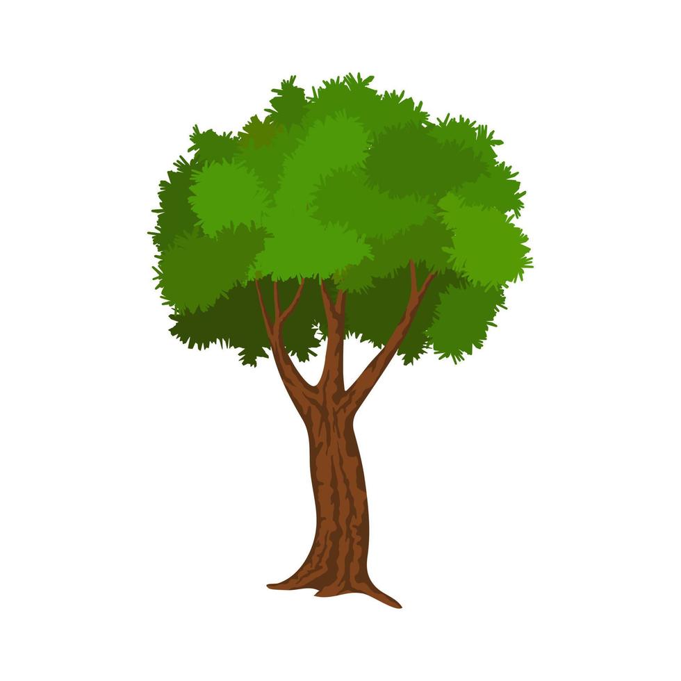 Tree with green leaves vector