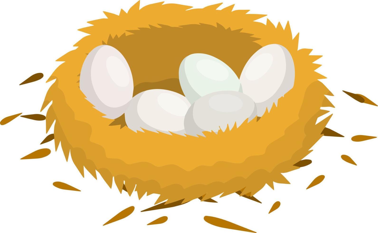 Nest and egg. Place for Chicks. Cartoon flat illustration. element of nature and forests. Wildlife. Bird house vector
