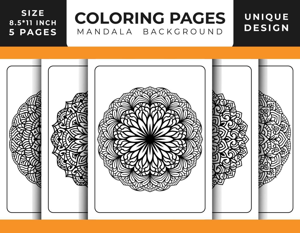 Mandala floral pattern coloring page for adults relaxation, Coloring pages mandala background, Black and white mandala coloring pages, mandala hand drawn outlined line art pattern pro vector