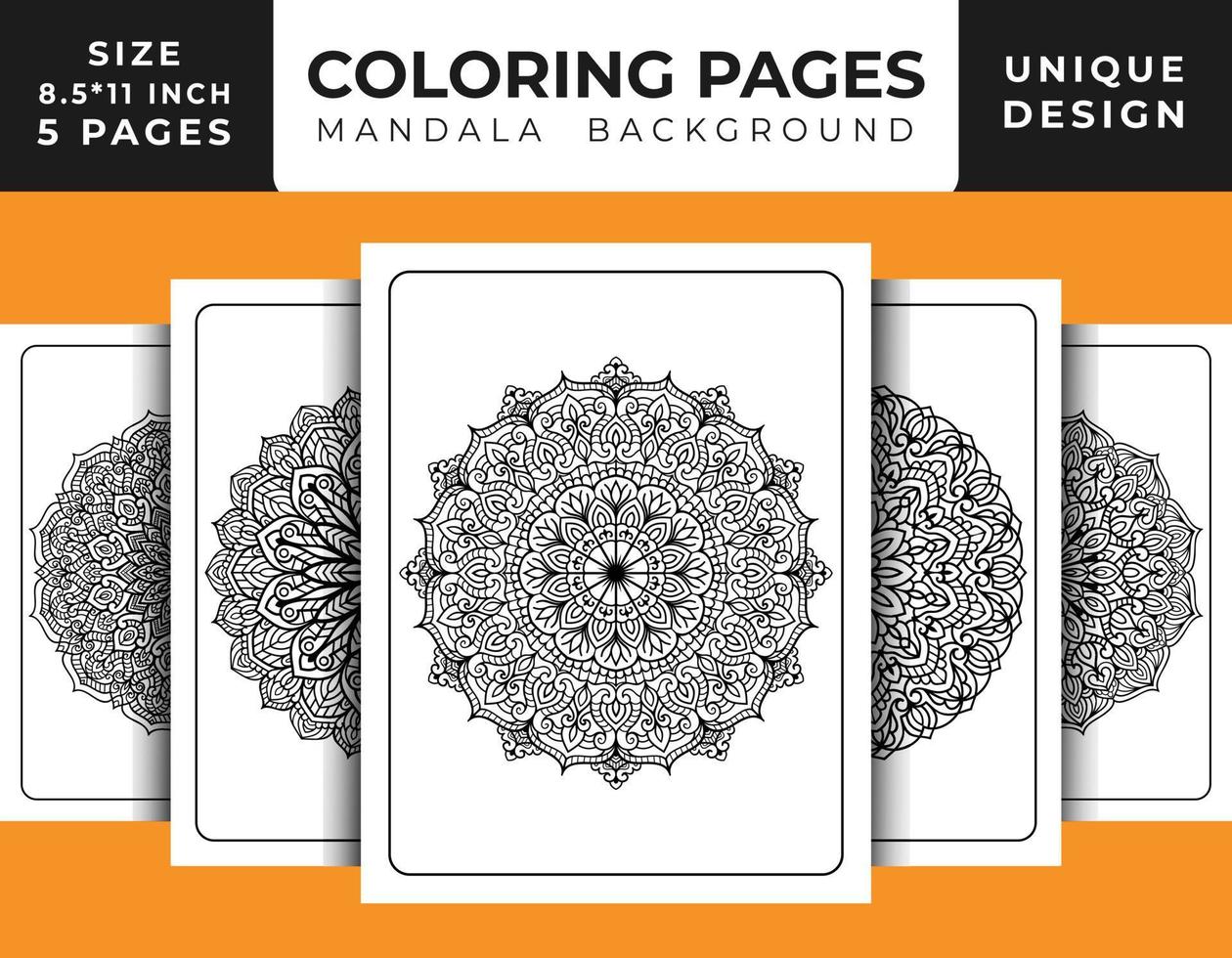 Mandala floral pattern coloring page for adults relaxation, Coloring pages mandala background, Black and white mandala coloring pages, mandala hand drawn outlined line art pattern pro vector