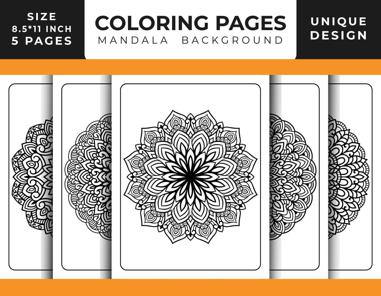 Mandala floral pattern coloring page for adults relaxation, Coloring pages mandala background, Black and white mandala coloring pages, mandala hand drawn outlined line art pattern pro vector