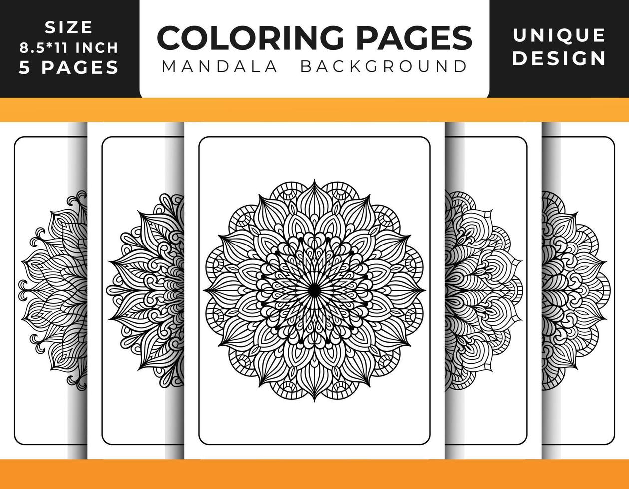 Mandala floral pattern coloring page for adults relaxation, Coloring pages mandala background, Black and white mandala coloring pages, mandala hand drawn outlined line art pattern pro vector